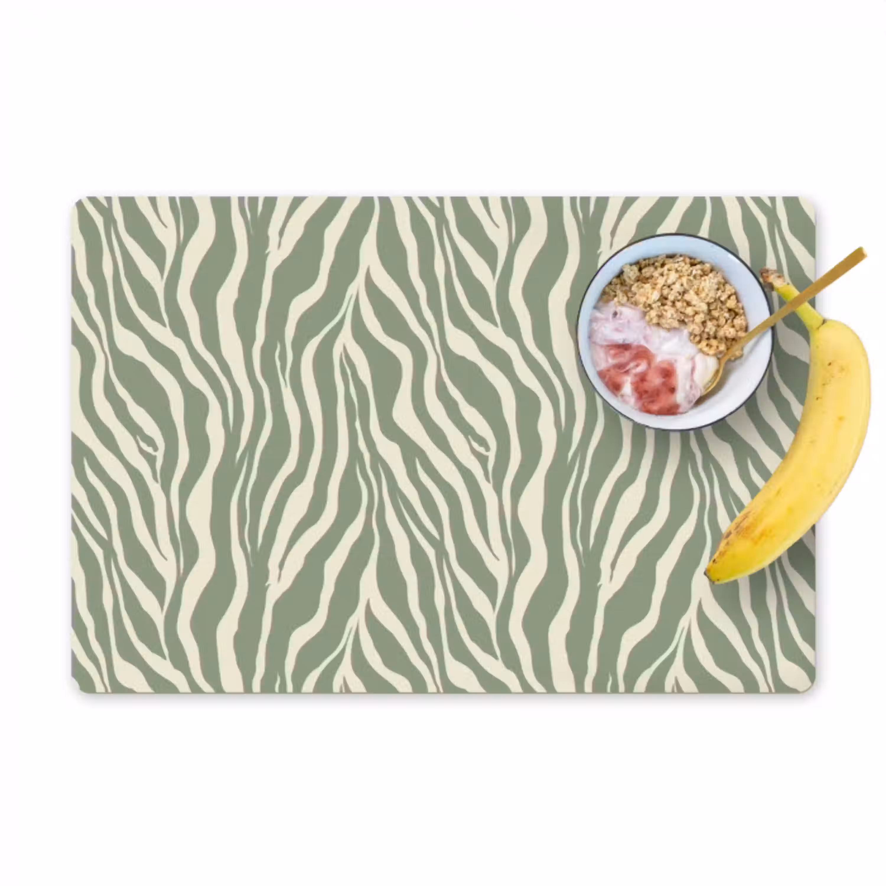 Zebra - Motief - Groen Placemat vinyl groot 368 -zzzproduct_Kitchenyeah-website