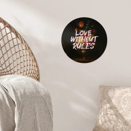 Liefde - Modern - Bloemen Wandcirkel behangsticker klein -sfeer4