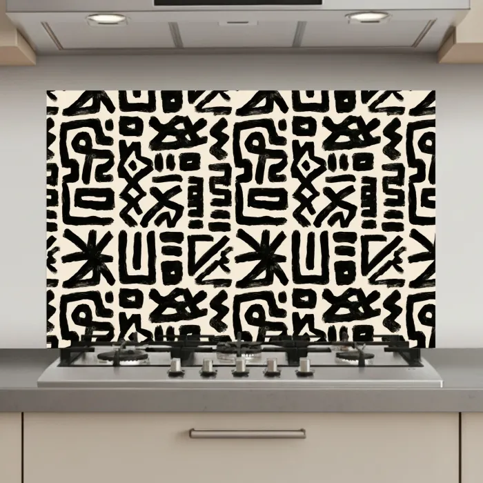 Geometrisch - Figuren - Zwart keuken achterwand spatscherm klein 900 -3d_website