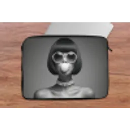 Vrouw - Zwart Wit - Ketting - Zonnebril laptophoes neopreen klein -tafel