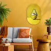 Avocado - Discobal - Geel - Glitter Wandcirkel Ovaal Forex klein -sfeer4