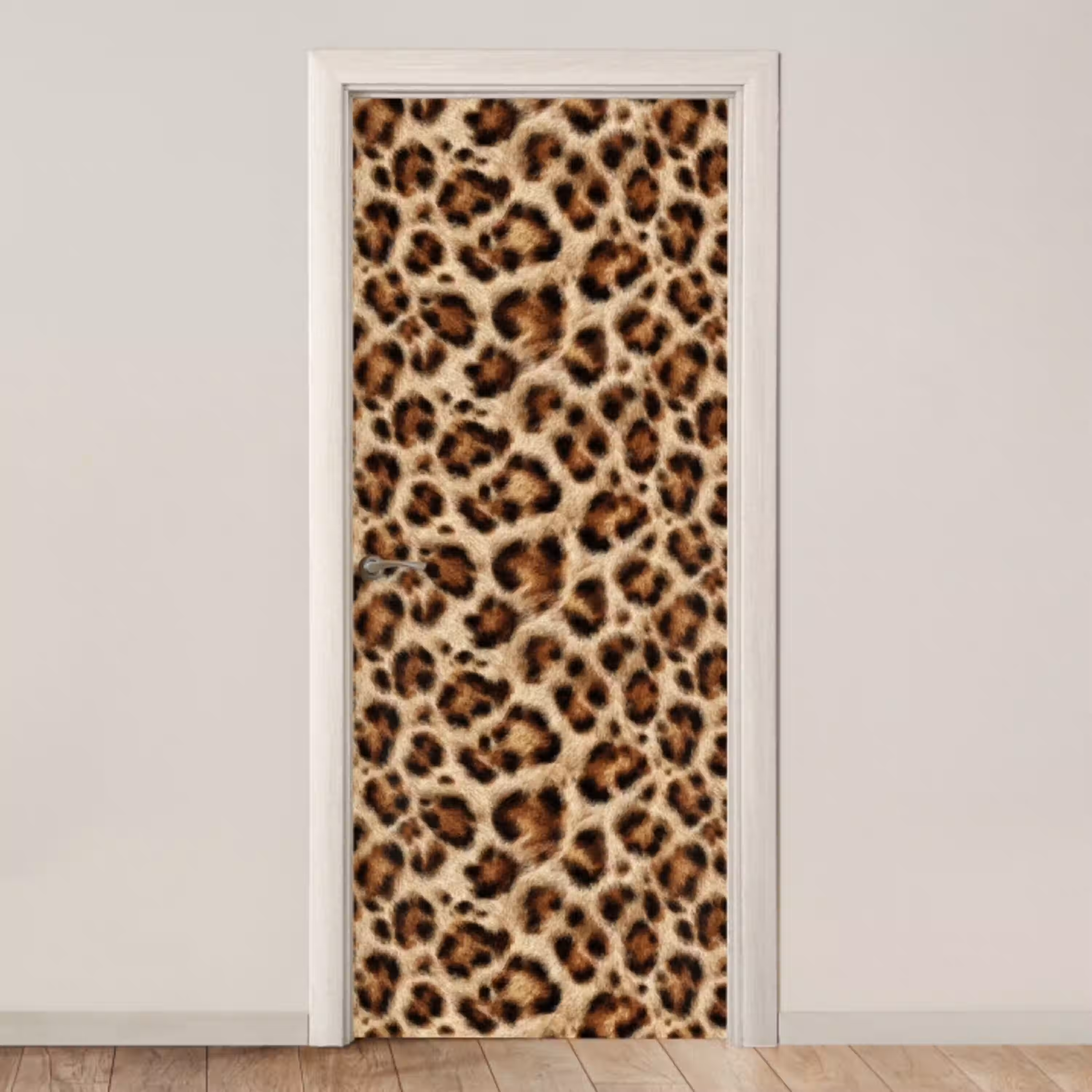 Luipaard - Vacht - Bruin deurposter klein 289 -3d_beige