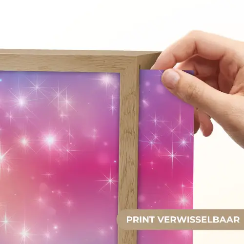 Sterren - Abstract - Kleuren Light Box met batterij (Wandlamp kind) middel -USP_websiteprintNL