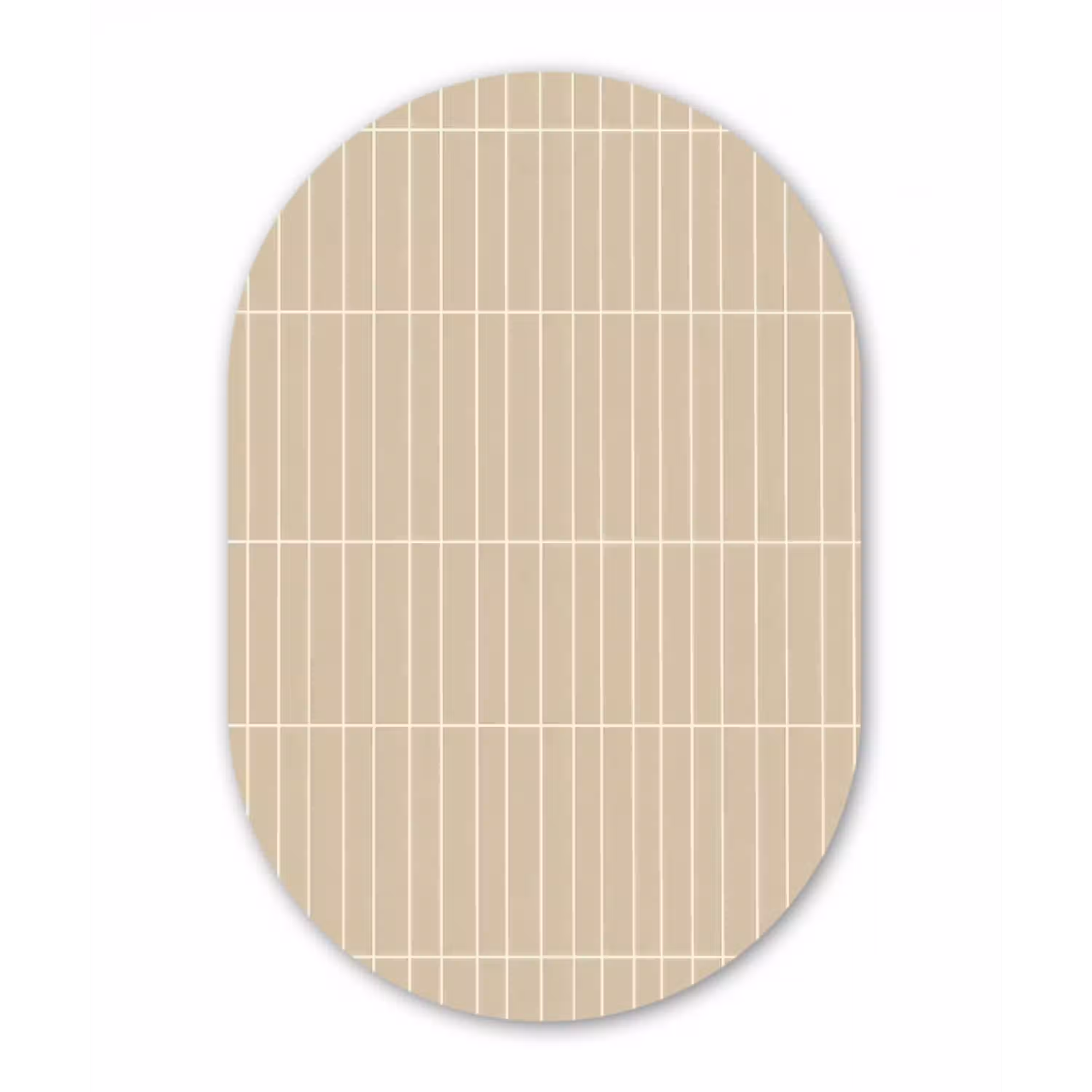 Verticaal - Wandtegel - Crème - Beige Wandcirkel Ovaal Aluminium middel 839 -3d