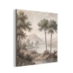 Bomen - Meer - Bergen - Illustratie aluminium wit klein -3d