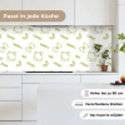 Pasta - Groen - Wit - Patroon keuken achterwand 2 middel -sfeer4_DE