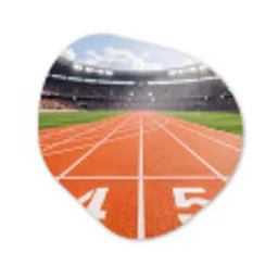 Sintelbaan - Stadion - Sport -Oranje Wandcirkel Organisch Forex 3mm klein -3d