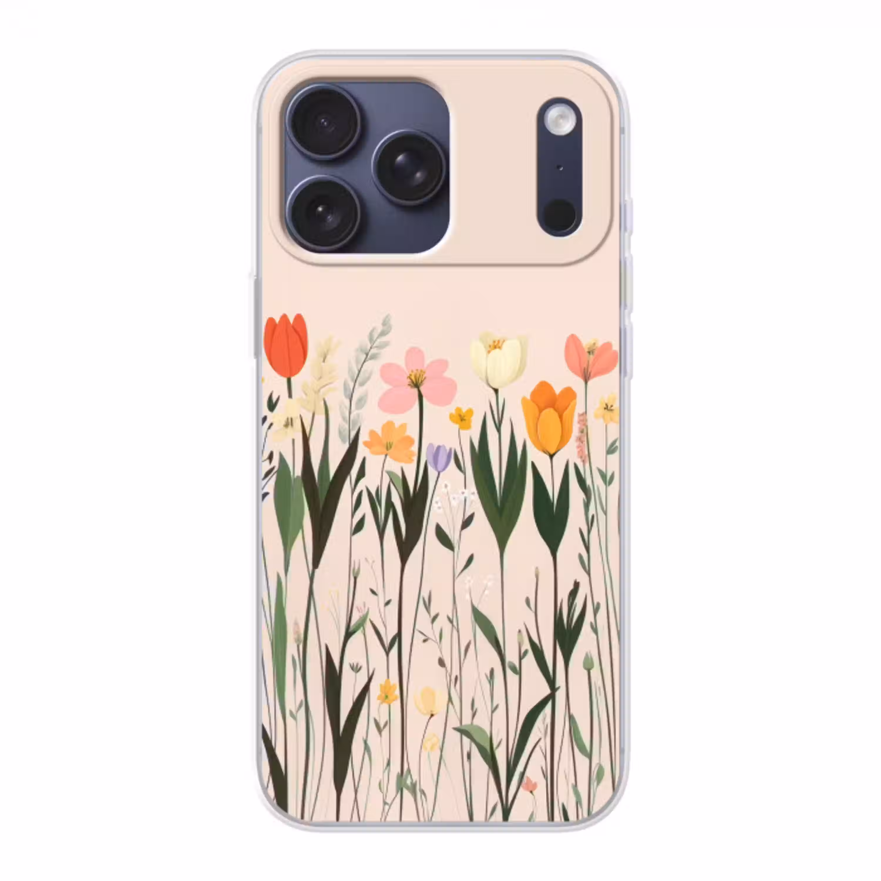 Pasteltinten - Bloemen - Illustratie Telefoonhoesje iPhone 17 Pro Max klein -3d
