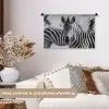 Zebra's - Zwart - Wit Wandkleed katoen klein -sfeer1