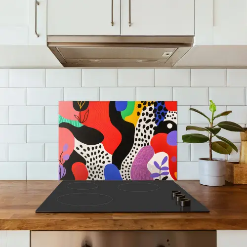 Abstract - Vormen - Kleuren - Stippen keuken achterwand spatscherm klein -sfeer2