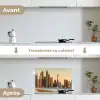 Skyline - Kanaal - Wolkenkrabbers keuken achterwand spatscherm klein -voor_na_FR