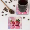 Disco - Fruit - Glitter - Strawberry onderzetter kurk middel -sfeer2
