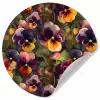 Warm - Patroon - Penseel - Viooltjes Wandcirkel behangsticker klein 186 -3d
