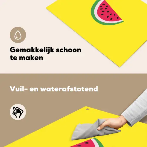 Fruit - Watermeloen - Geel Inductie beschemer met haakjes klein -ky-schoon-nl