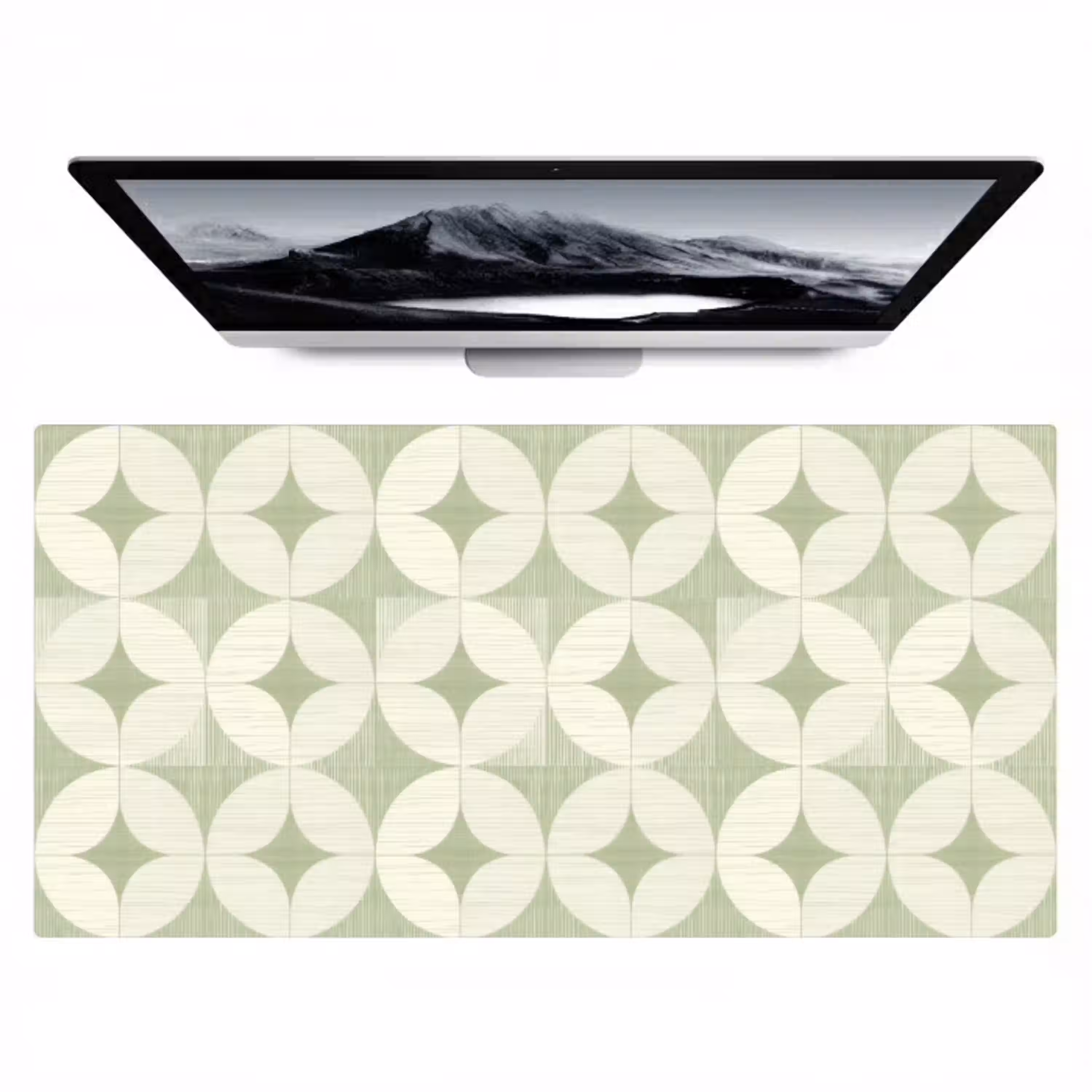 Saliegroen - Geometrisch - Retro - Mid-Century - Patroon Muismat XXL klein 681 -zzz3d