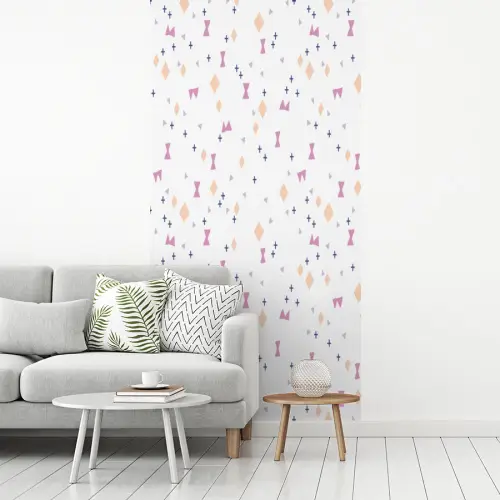 Wit - Vormen - Kleuren fotobehang vinyl groot 64 -woonkamer