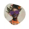 Vrouw - Zonnebril - Vlinder - Bloemen Wandcirkel Organisch Forex 3mm klein -3d