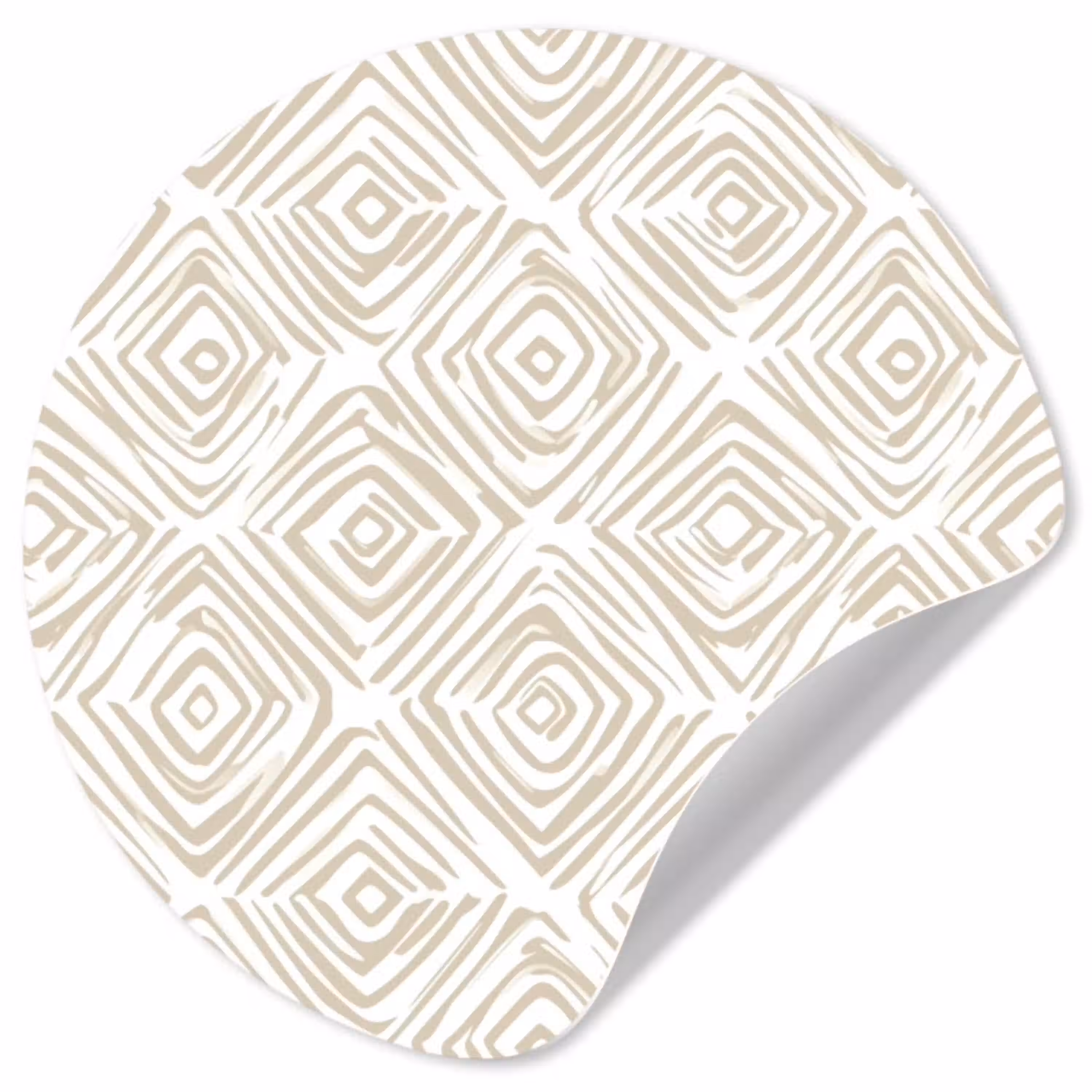 Abstract - Ruit - Beige Wandcirkel behangsticker klein 186 -3d