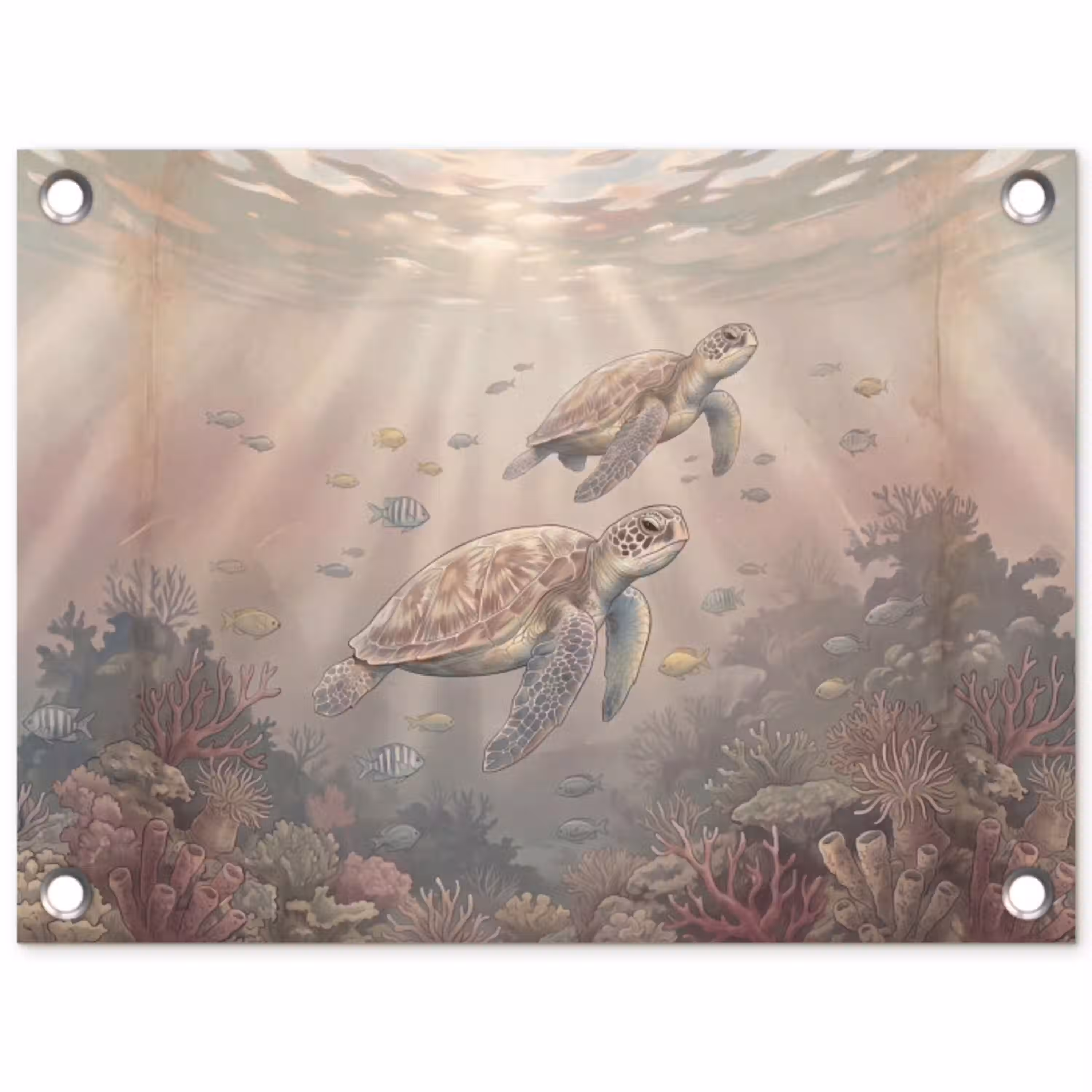 Dier - Onderwater - Oceaan - Illustratie - Zeeleven tuinposter los doek klein -3d