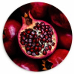 Granaatappel - Rood - Fruit Wandcirkel plexiglas klein -3d