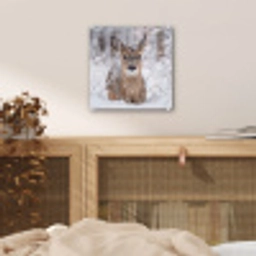 Hert - Sneeuw - Bos - Dieren - Vertederend plexiglas 5mm klein -sfeer4
