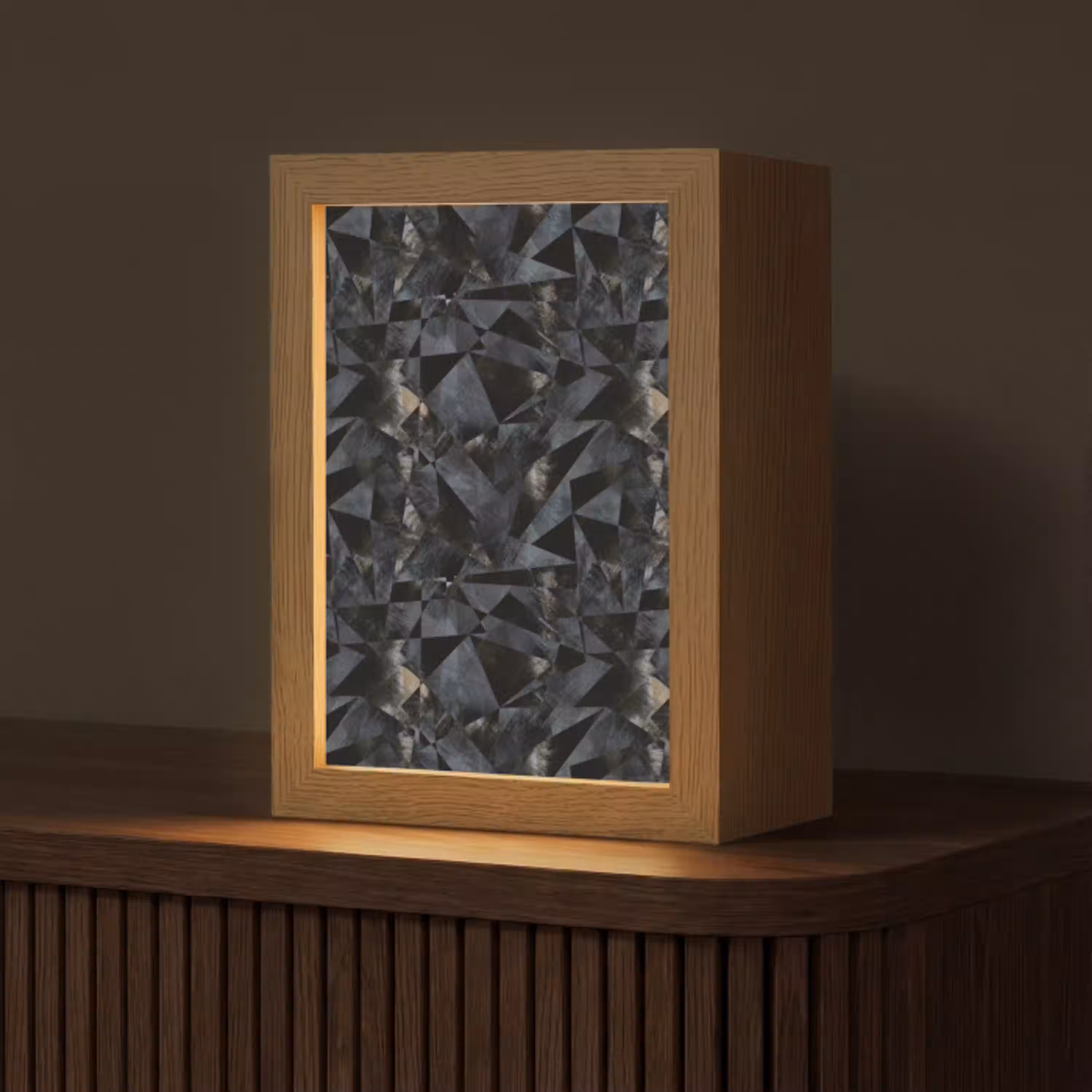 Driehoeken - Abstract - Donker Light Box met kabel (Tafellamp) klein 925 -z3d_website
