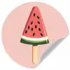 Watermeloen - Ijsje - Pitjes - Rood Wandcirkel behangsticker klein -3d