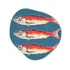 Vissen - Rood - Blauw Wandcirkel Organisch Forex 3mm klein -3d