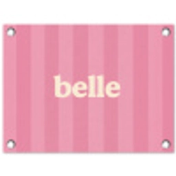 Roze - Gestreept - Belle tuinposter los doek klein -3d