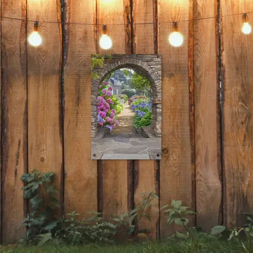 Verstopte tuin tuinposter los doek klein -sfeer1