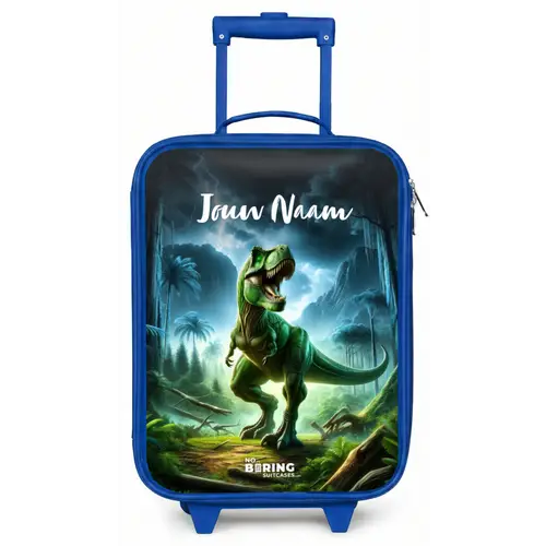Junglosaurus Kinderkoffer - Blauw klein -zz3dotto