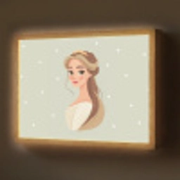 Prinses - Tiara - Groen - Stippen Light Box met batterij (Wandlamp) middel -z3d_website