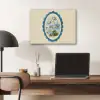 Lijst - Bloemen - Lichtblauw - Illustratie PET vilt klein -sfeer5