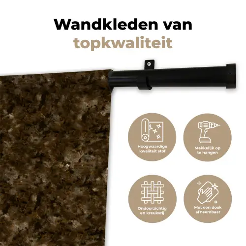 Donker - Graniet - Bruin Wandkleed katoen klein 269 -sfeer2