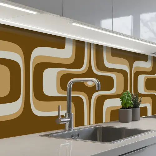 Retro - Design - Bruin keuken achterwand 2 middel 871 -3d_schuin