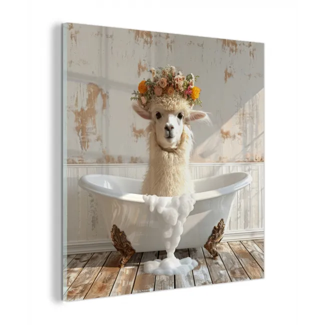 Vintage - Alpaca - Badkuip - Bloemen - Dieren plexiglas 5mm klein -z3d