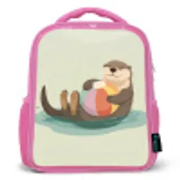 Otter - Strandbal - Kleurrijk Kinderrugzak - Roze middel -3d