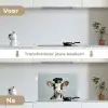 Koe - Zwart - Wit - Kok keuken achterwand spatscherm klein -voor_na_NL