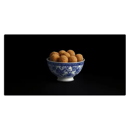 Delfts blauw - Bitterballen - Holland - Schaal Muismat XXL klein -3d_leeg