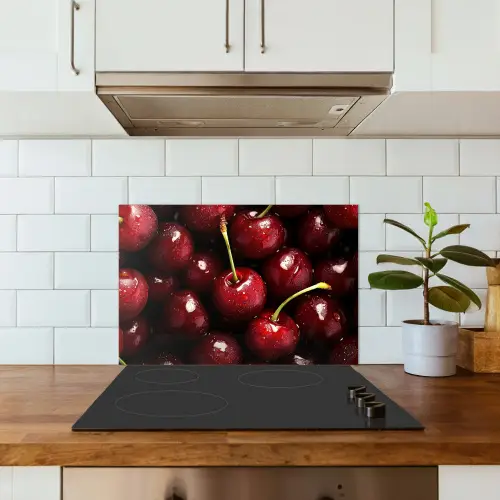 Rood - Fruit - Kersen keuken achterwand spatscherm klein -sfeer2