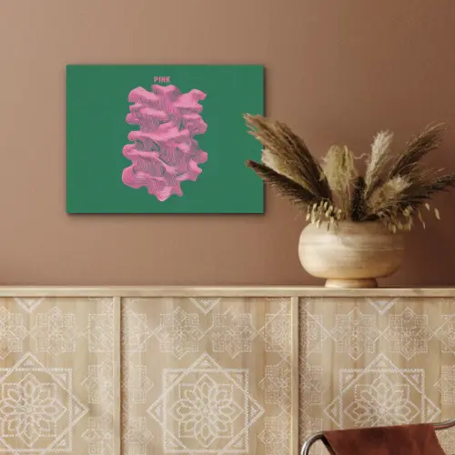 Abstract - Pink - Lijnen - Groen PET vilt klein -sfeer4
