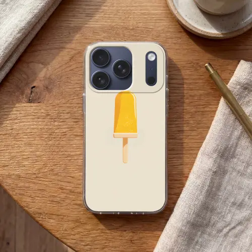 Oranje - Stokje - Waterijsje Telefoonhoesje iPhone 17 Pro klein -sfeer1