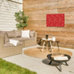 Bloemen - Patroon - Rood Tuinposter op houten frame 2 cm dik klein 845 -sfeer2