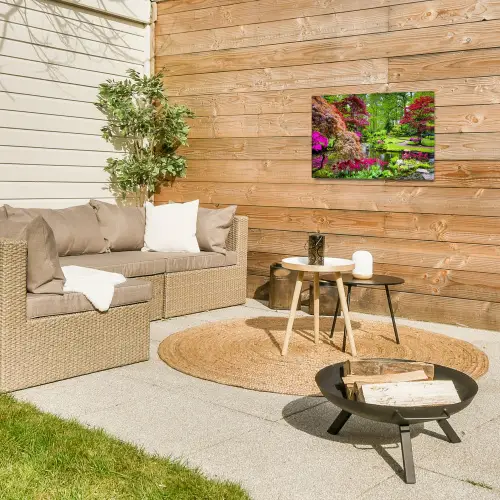 Kleurrijke Japanse tuin Tuinposter op houten frame 2 cm dik klein -sfeer2