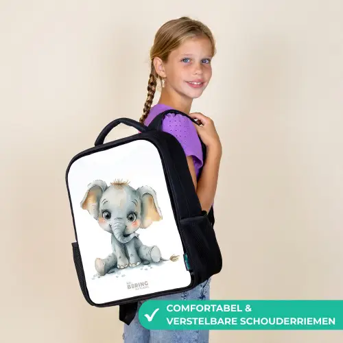Baby olifant Rugzak - Zwart middel -sfeer6_NL