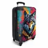 Kleurrijke vos met jas in graffiti stijl NBS - Handbagage koffer - Kinderen Unisex middel -productfoto_3d