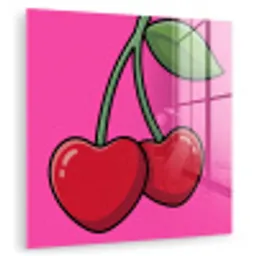 Kers - Roze - Fruit plexiglas 5mm klein -zzzproduct_nieuw