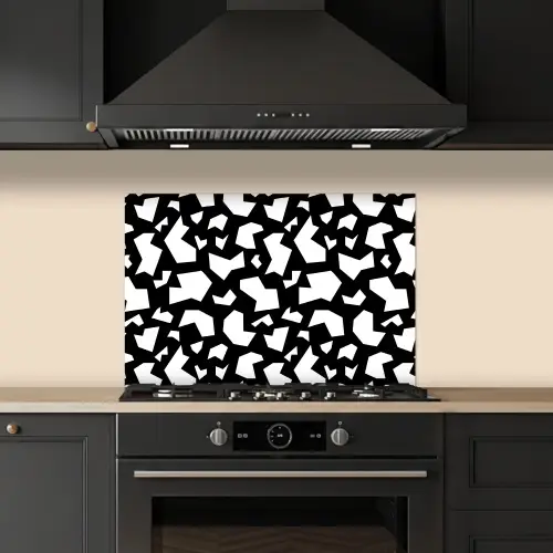 Contrast - Zwart - Wit keuken achterwand spatscherm klein 900 -sfeer1