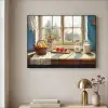 Stilleven - Keuken - Doorkijk - Vintage Textielframe zwart klein -sfeer2