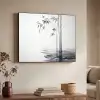 Bamboestammen - Water - Minimalistisch - Wit Textielframe zwart klein -sfeer3